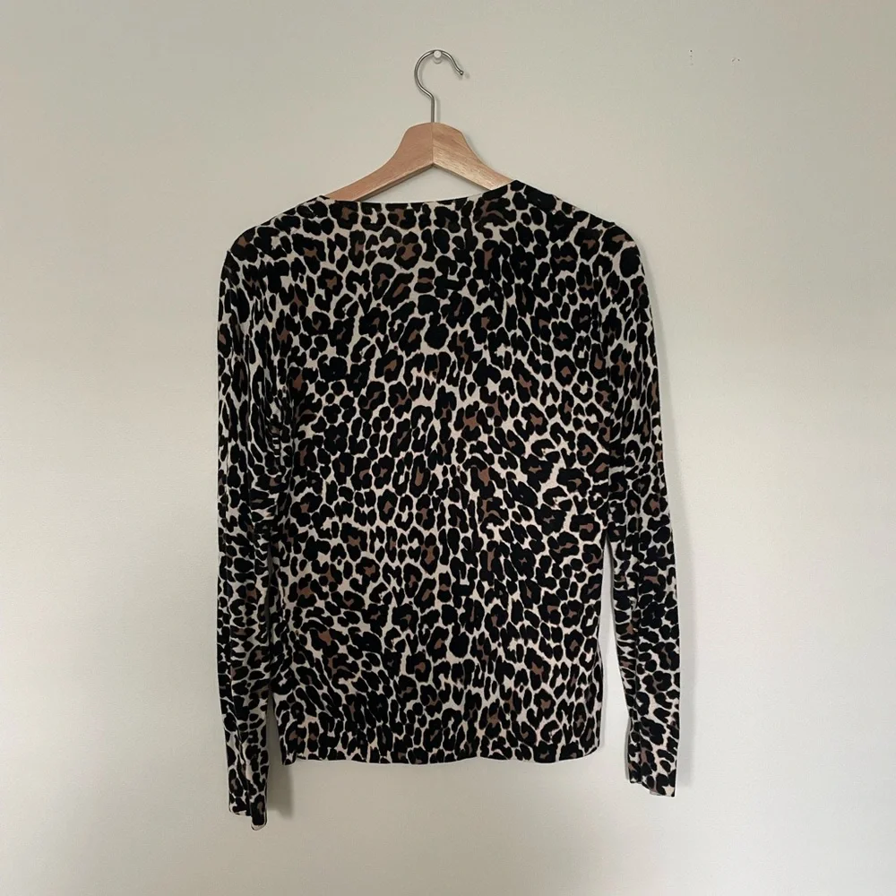 J. Crew Leopard Crew Neck Sweater